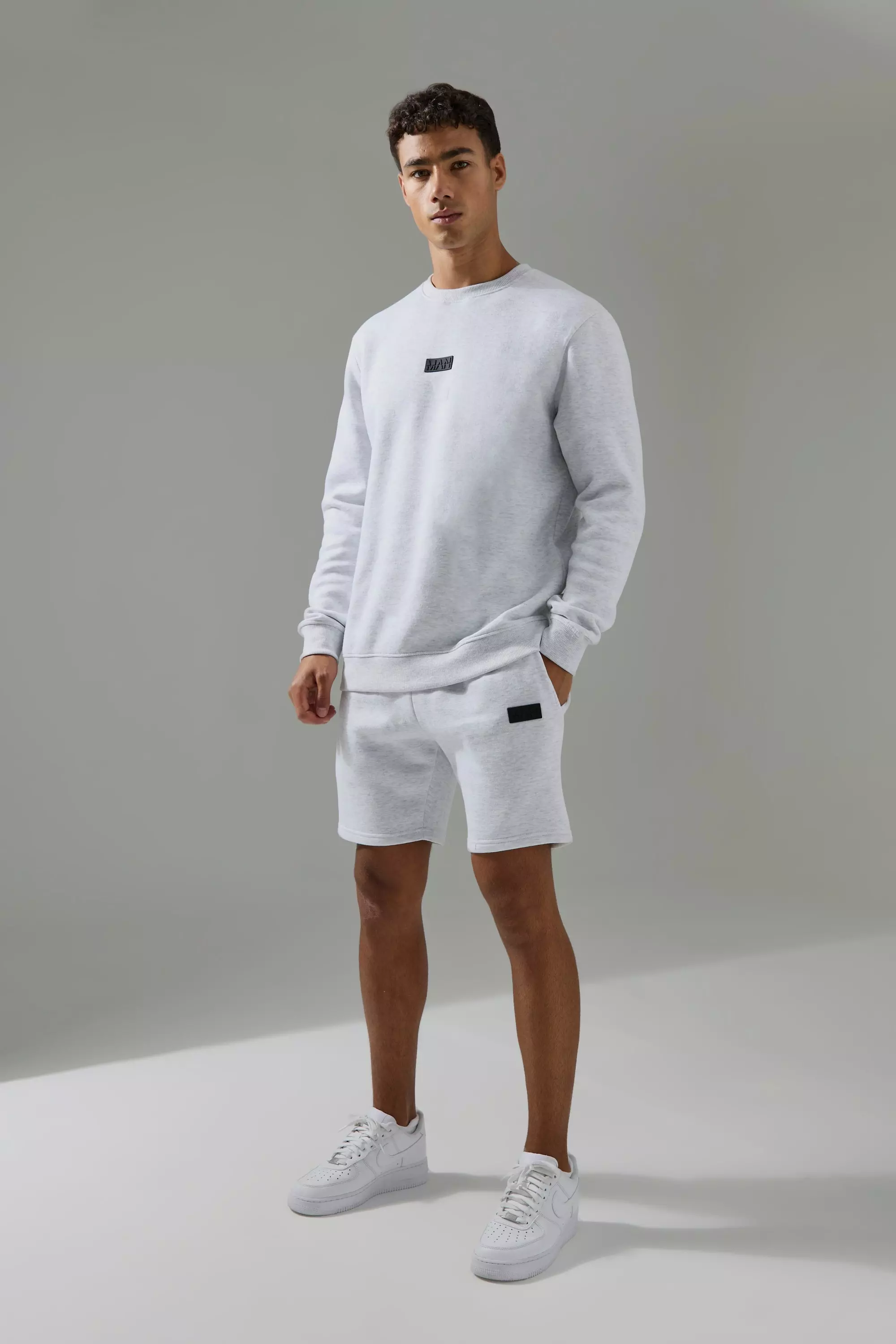 Man Active Sweatshirt Short Tracksuit boohooMAN